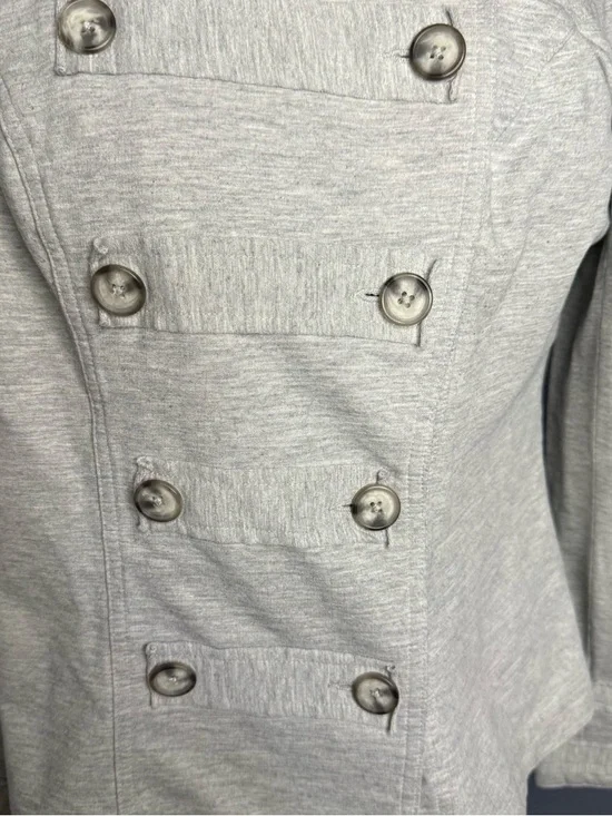 Cabi XL Women’s Double-Breasted Light Gray Jacket Military Style Jacket Soft - Picture 12 of 15